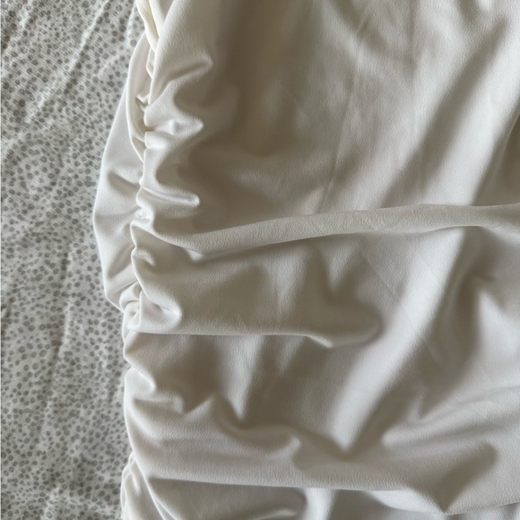 Abercrombie White One-Shoulder Ruched Bodysuit - Picture 2 of 2